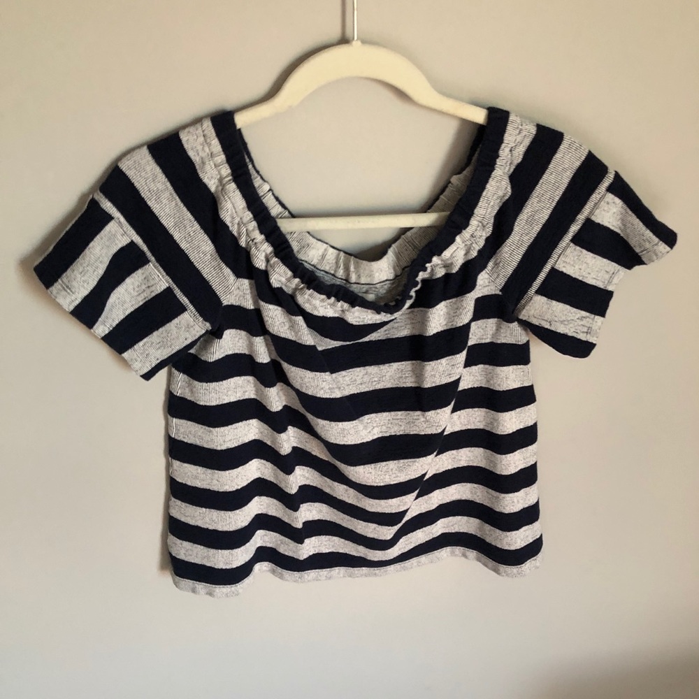 Madewell Soft Stretch Stripe Sweatshirt Top - Picture 3 of 8